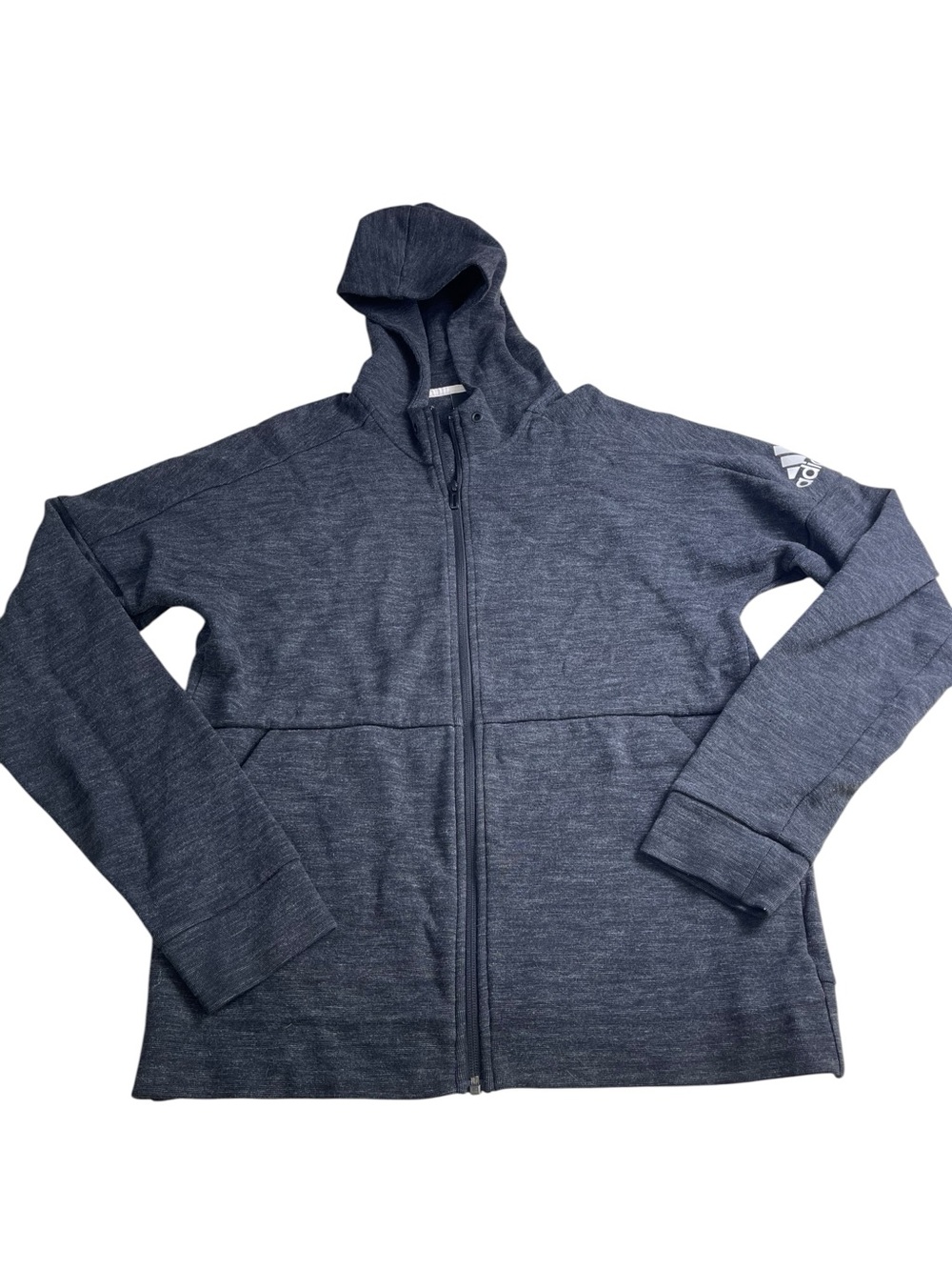 adidas‎ black/white heathered Hooded full Zip Sweatshirt medium
